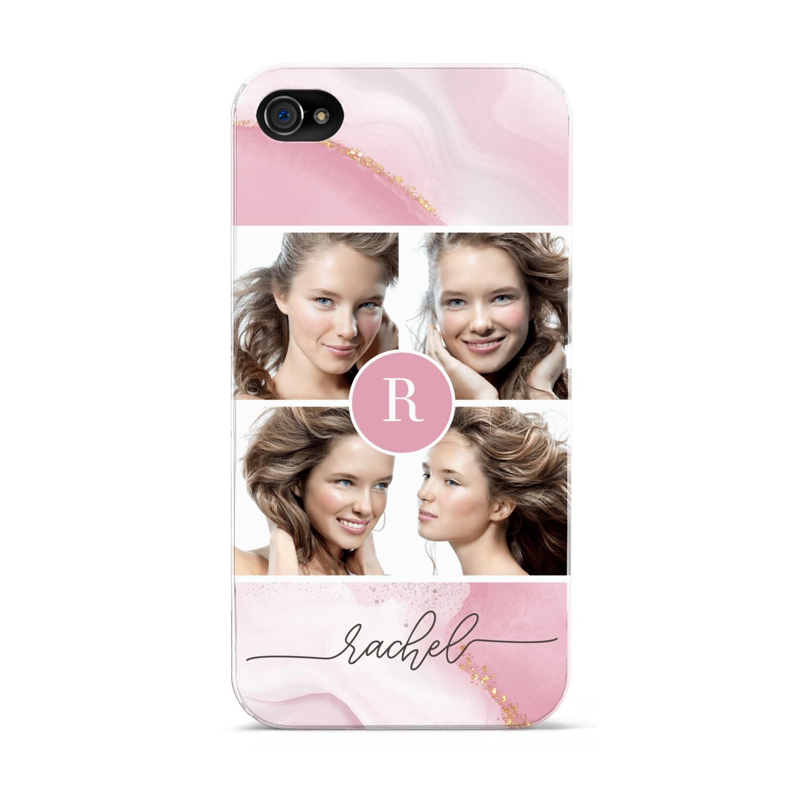Pink Marble Personalised Photo Apple iPhone 4s Case
