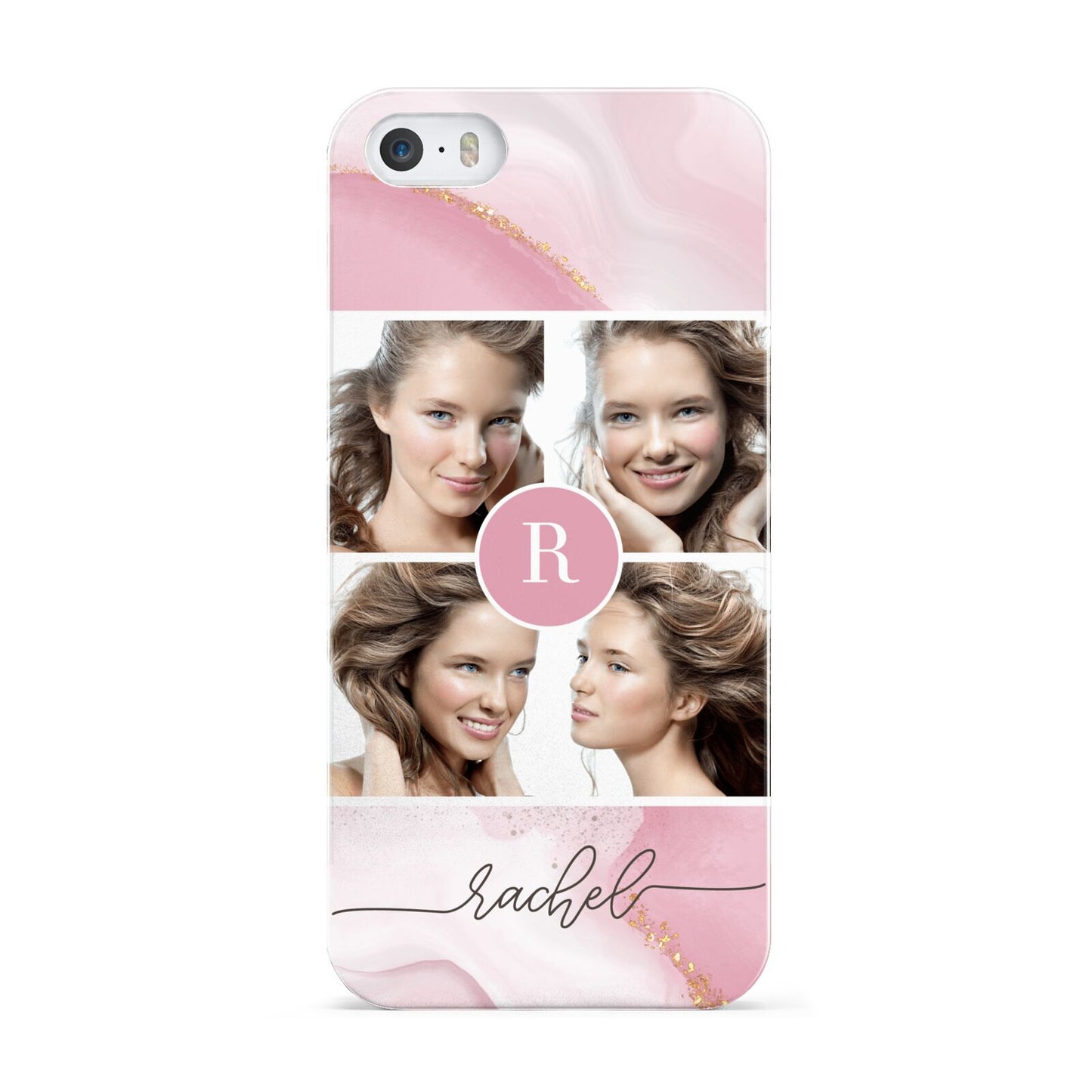Pink Marble Personalised Photo Apple iPhone 5 Case