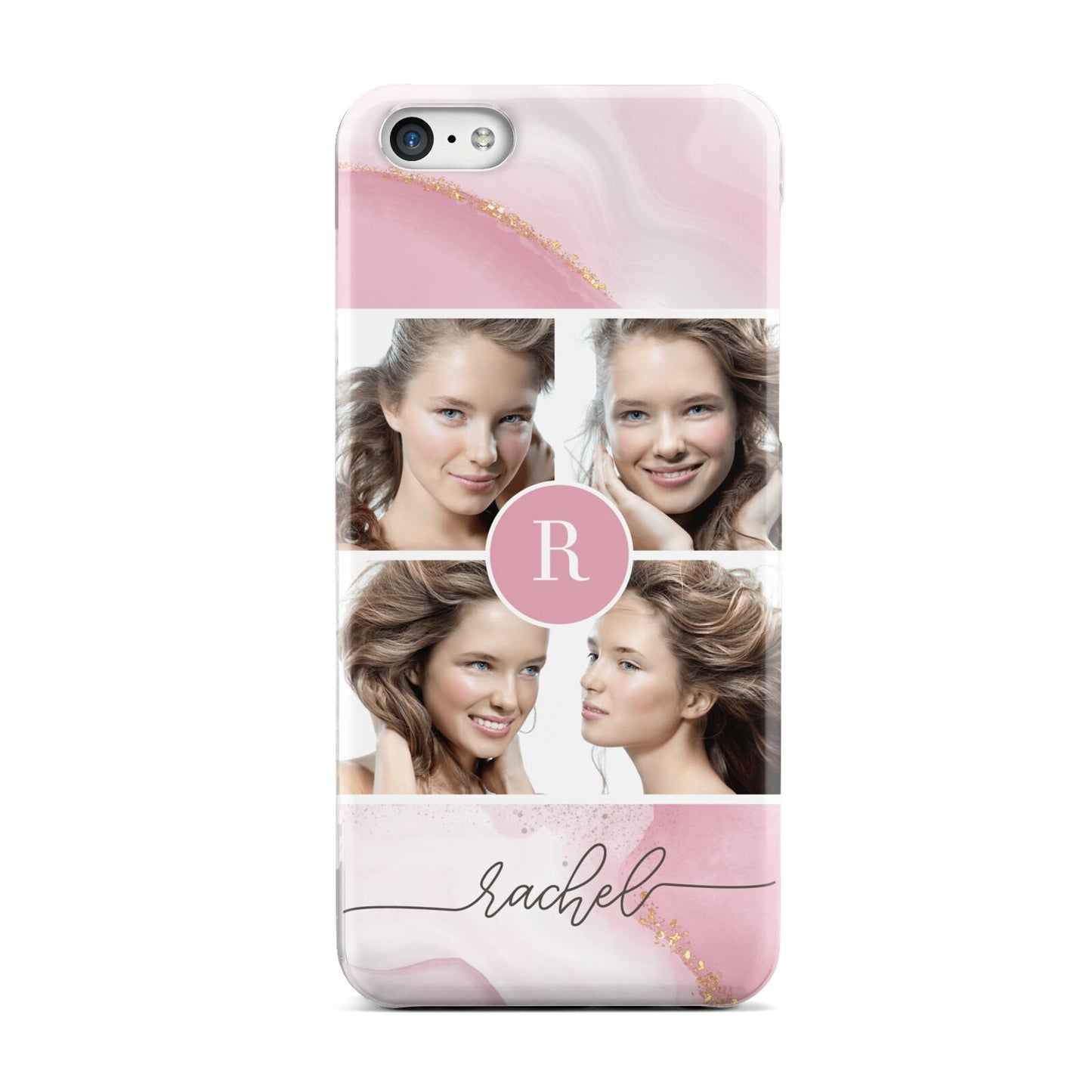 Pink Marble Personalised Photo Apple iPhone 5c Case