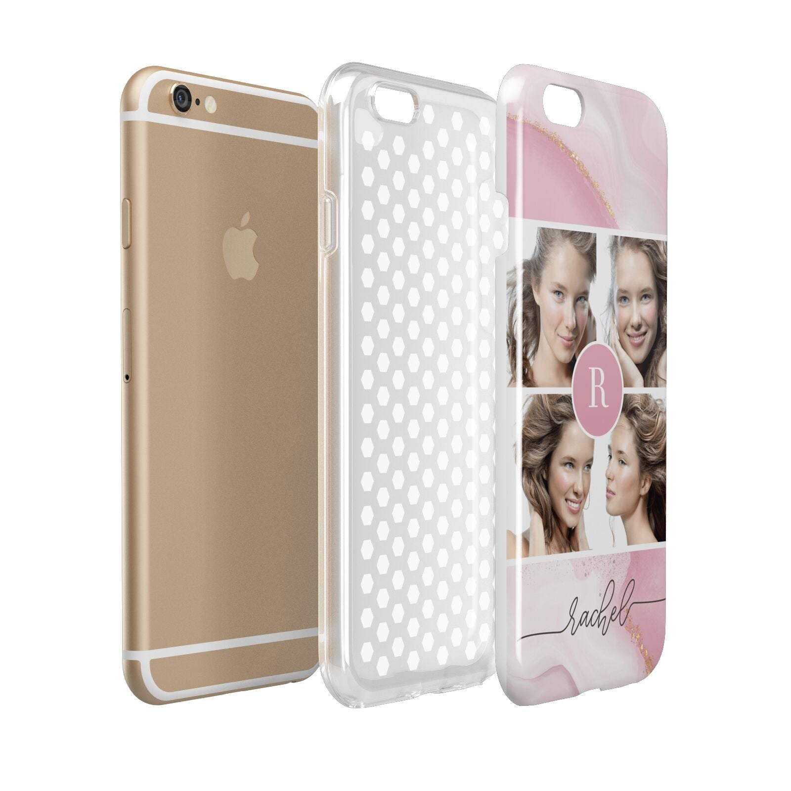 Pink Marble Personalised Photo Apple iPhone 6 3D Tough Case Expanded view