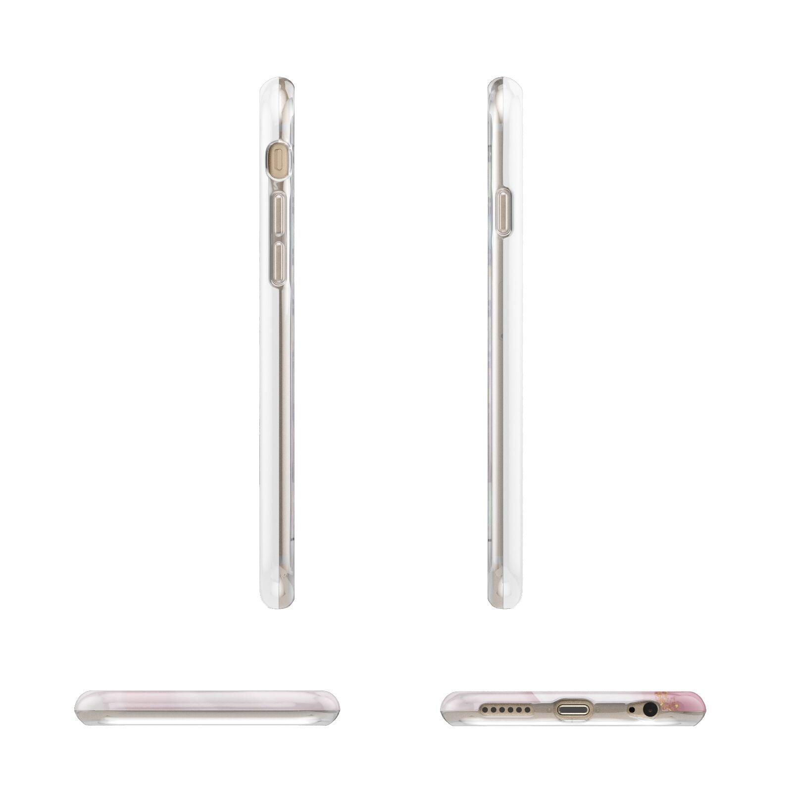 Pink Marble Personalised Photo Apple iPhone 6 3D Wrap Tough Case Alternative Image Angles