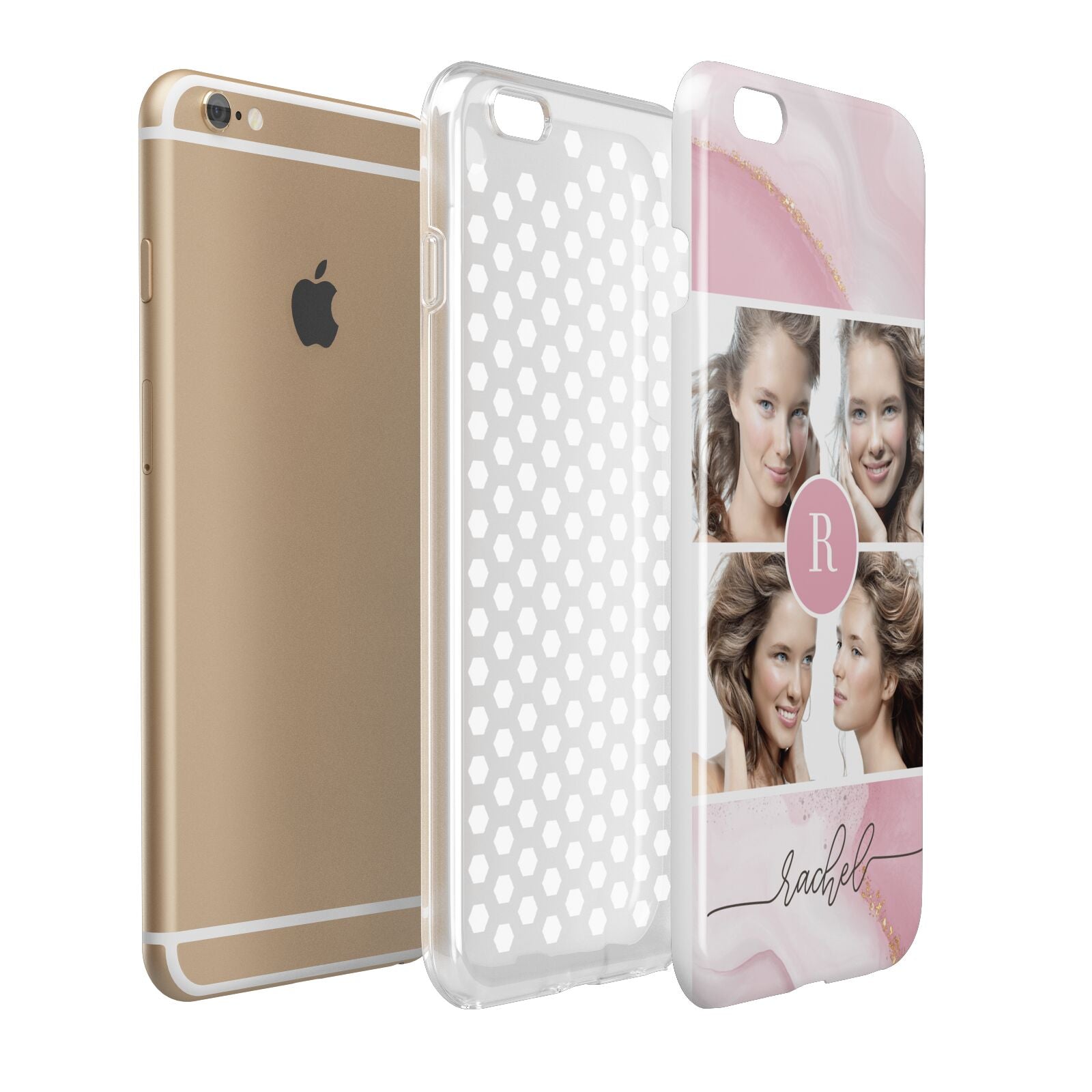 Pink Marble Personalised Photo Apple iPhone 6 Plus 3D Tough Case Expand Detail Image