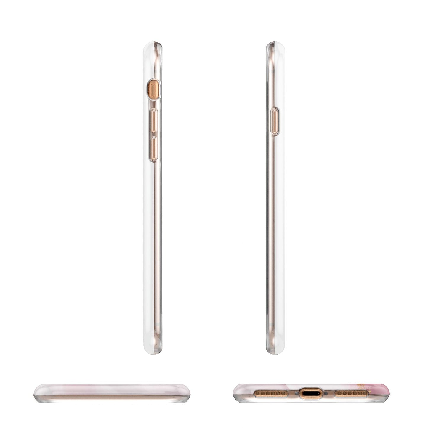 Pink Marble Personalised Photo Apple iPhone 7 8 3D Wrap Tough Case Alternative Image Angles