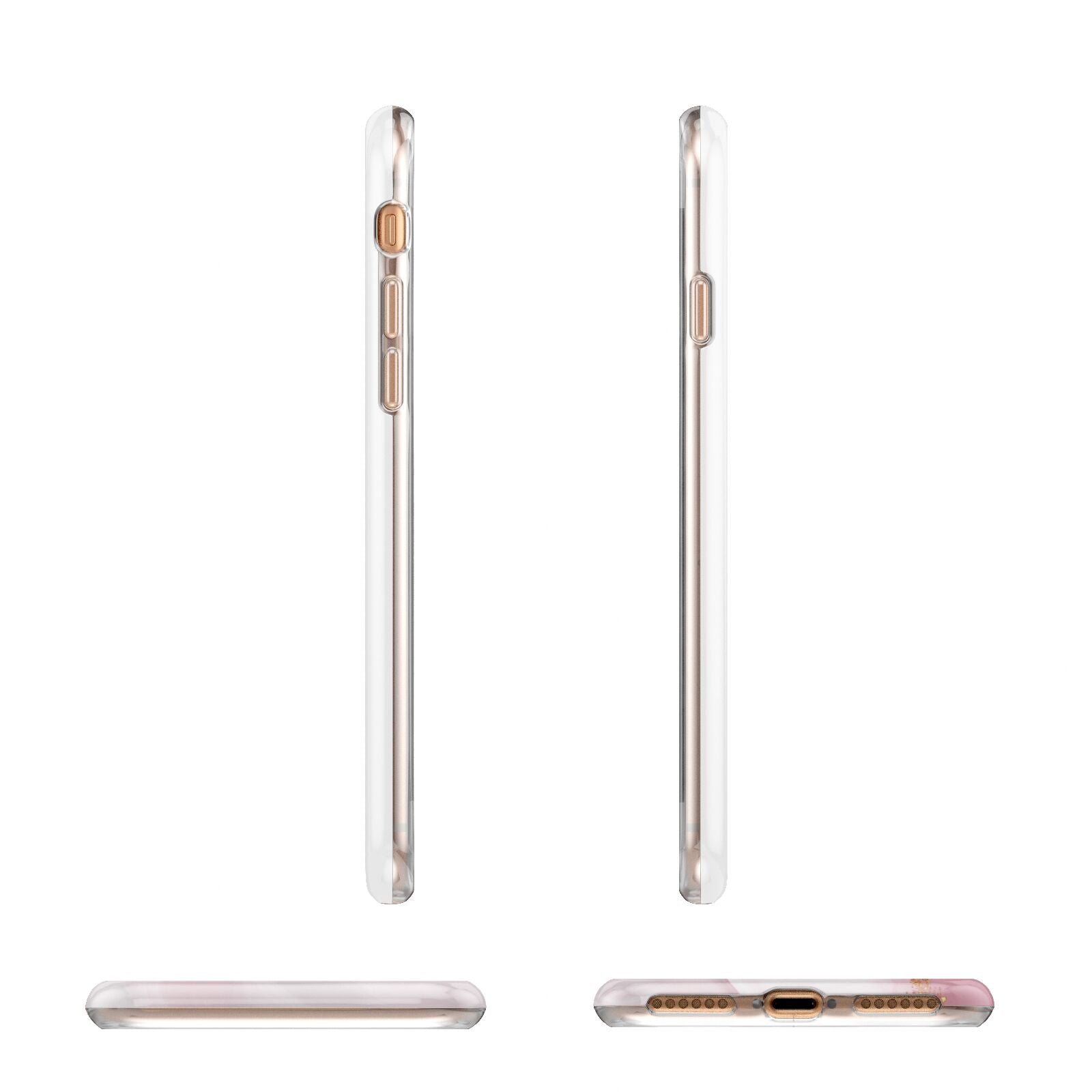 Pink Marble Personalised Photo Apple iPhone 7 8 3D Wrap Tough Case Alternative Image Angles