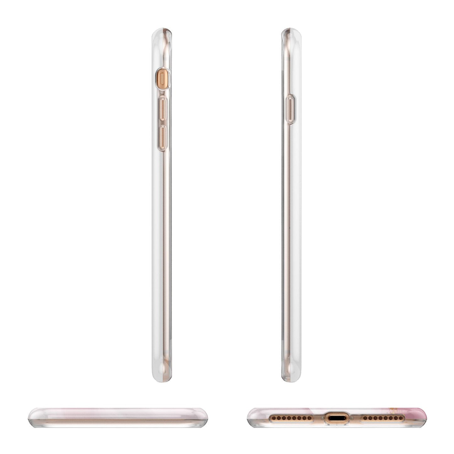 Pink Marble Personalised Photo Apple iPhone 7 8 Plus 3D Wrap Tough Case Alternative Image Angles