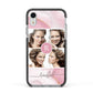 Pink Marble Personalised Photo Apple iPhone XR Impact Case Black Edge on Silver Phone