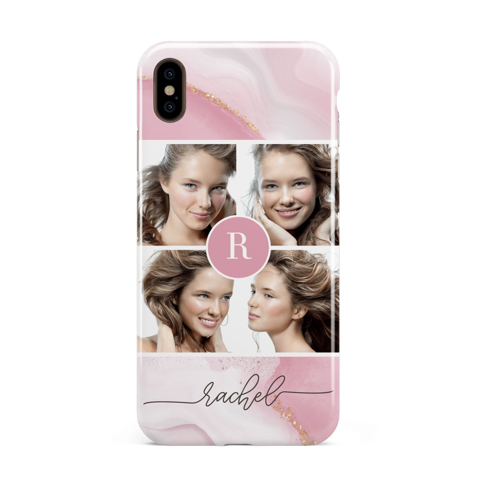Pink Marble Personalised Photo Apple iPhone Xs Max 3D Tough Case