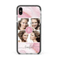 Pink Marble Personalised Photo Apple iPhone Xs Max Impact Case Black Edge on Silver Phone