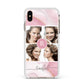 Pink Marble Personalised Photo Apple iPhone Xs Max Impact Case White Edge on Gold Phone