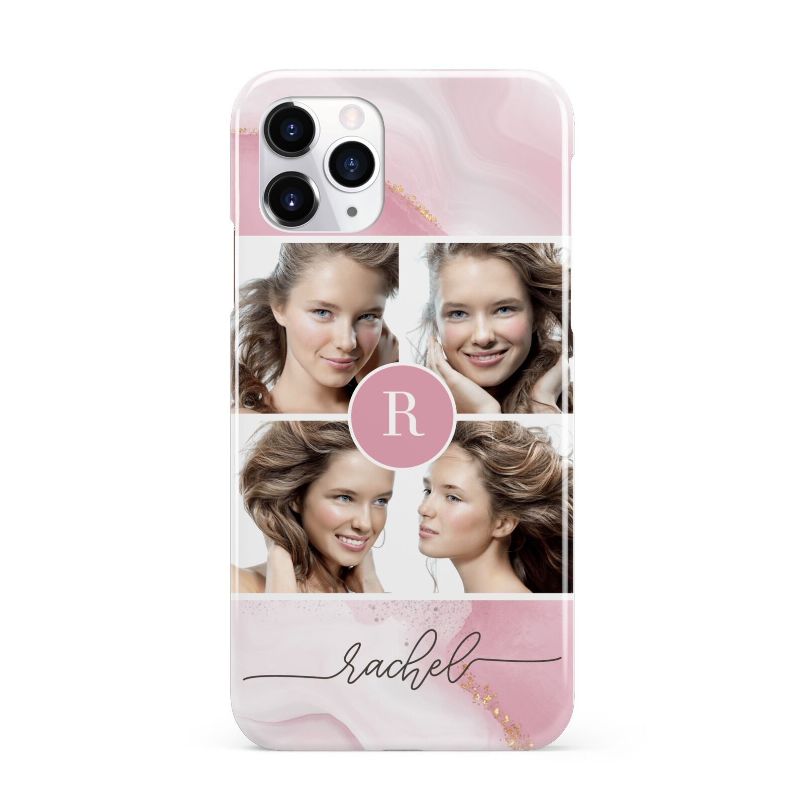 Pink Marble Personalised Photo iPhone 11 Pro 3D Snap Case