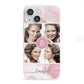 Pink Marble Personalised Photo iPhone 13 Mini Clear Bumper Case