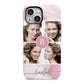 Pink Marble Personalised Photo iPhone 13 Mini Full Wrap 3D Tough Case