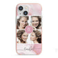 Pink Marble Personalised Photo iPhone 13 Mini TPU Impact Case with Pink Edges