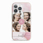 Pink Marble Personalised Photo iPhone 13 Pro TPU Impact Case with Pink Edges