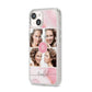 Pink Marble Personalised Photo iPhone 14 Clear Tough Case Starlight Angled Image
