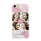 Pink Marble Personalised Photo iPhone 8 3D Tough Case on Gold Phone