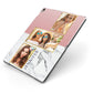 Pink Marble Photo Upload Name Apple iPad Case on Grey iPad Side View