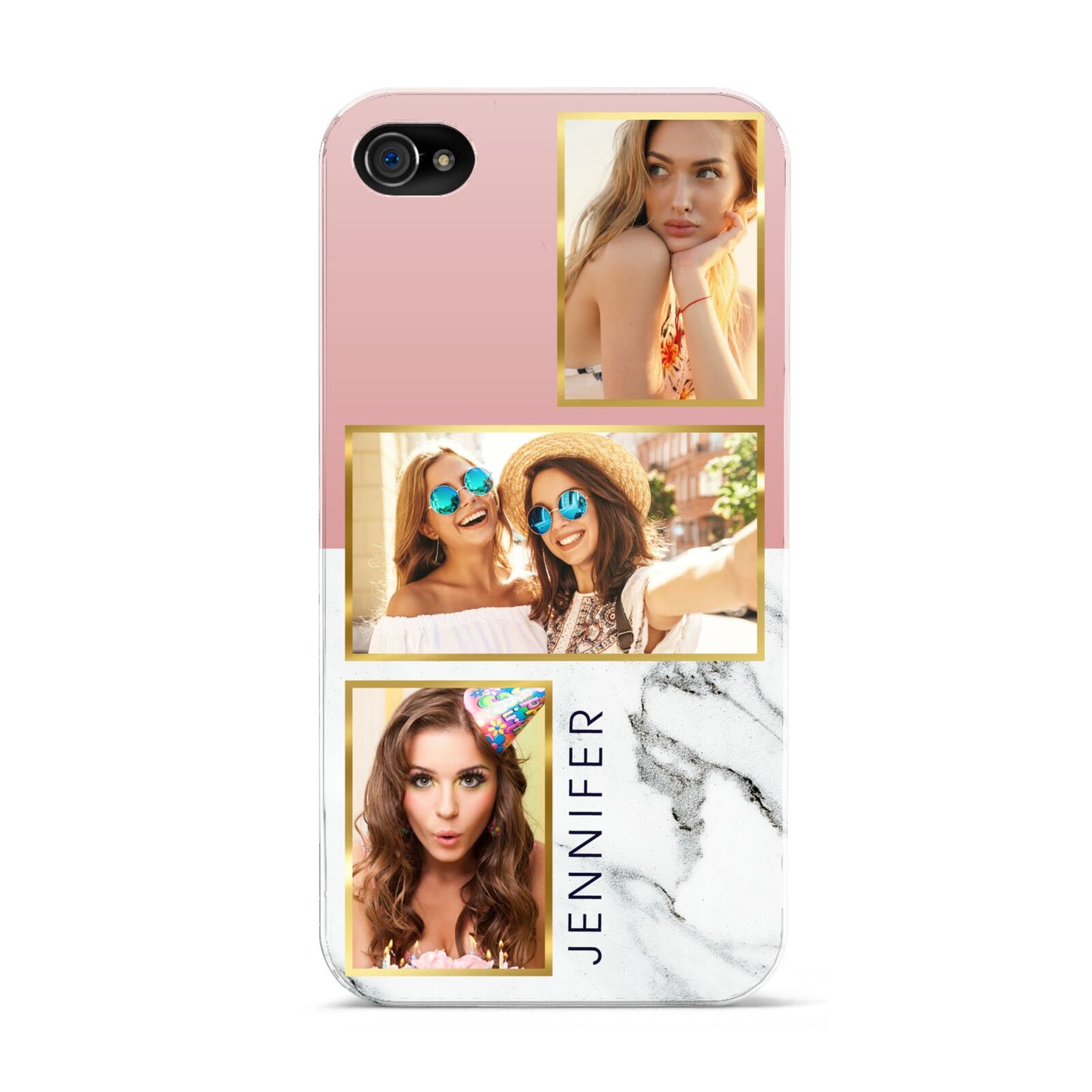 Pink Marble Photo Upload Name Apple iPhone 4s Case