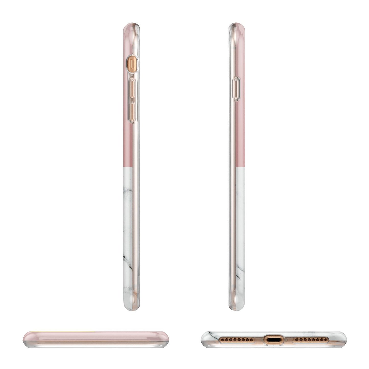 Pink Marble Photo Upload Name Apple iPhone 7 8 Plus 3D Wrap Tough Case Alternative Image Angles