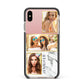 Pink Marble Photo Upload Name Apple iPhone Xs Max Impact Case Black Edge on Gold Phone