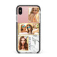Pink Marble Photo Upload Name Apple iPhone Xs Max Impact Case Black Edge on Silver Phone