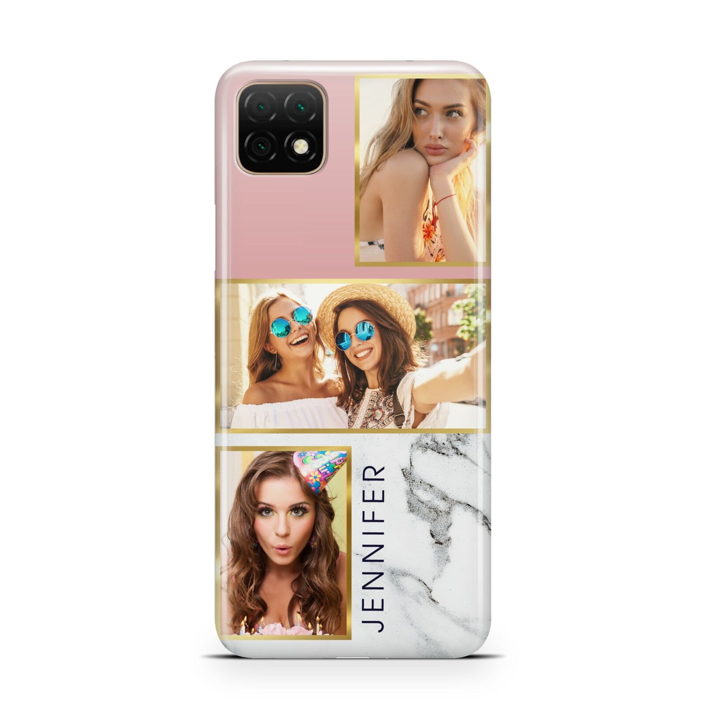 Pink Marble Photo Upload Name Huawei Enjoy 20 Phone Case