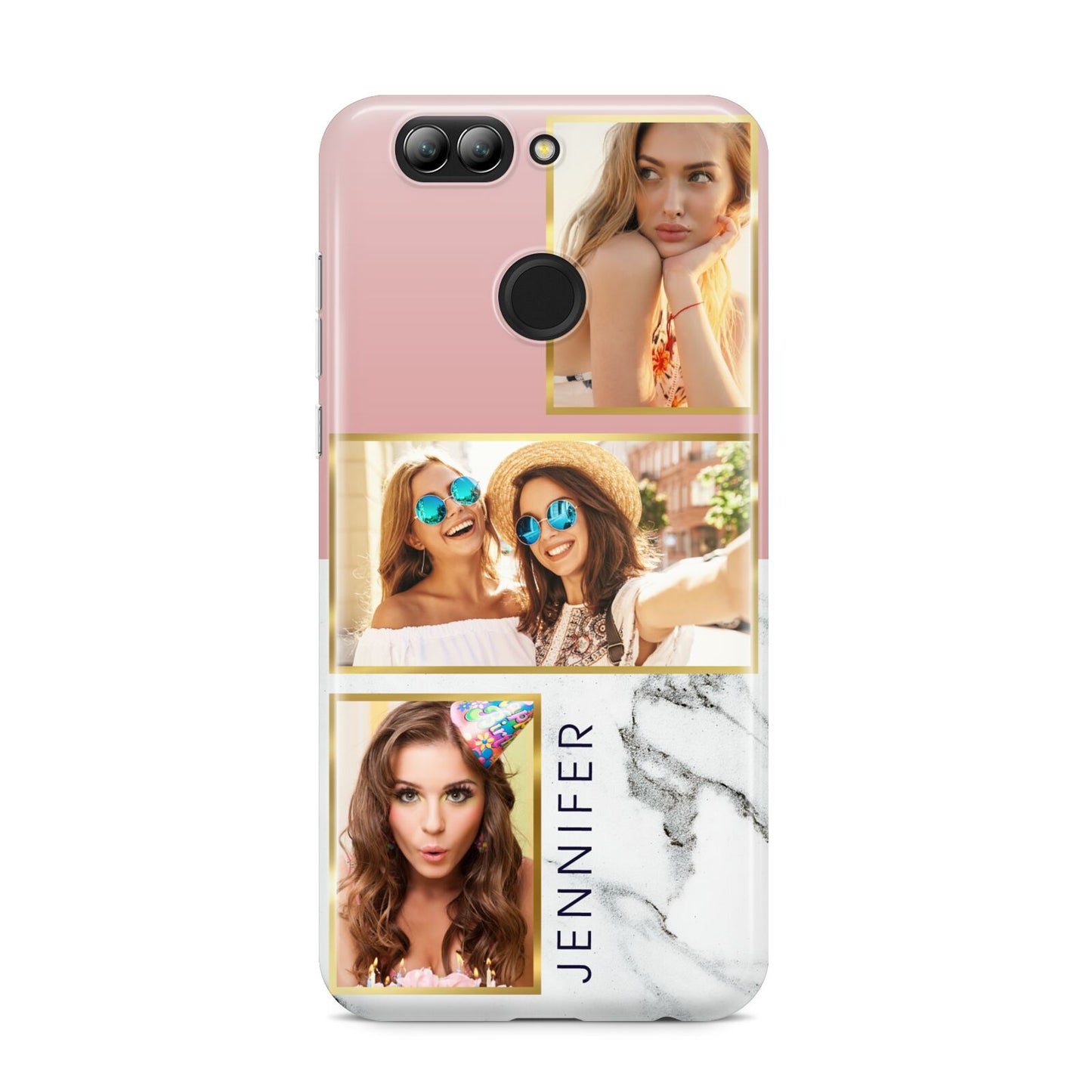 Pink Marble Photo Upload Name Huawei Nova 2s Phone Case