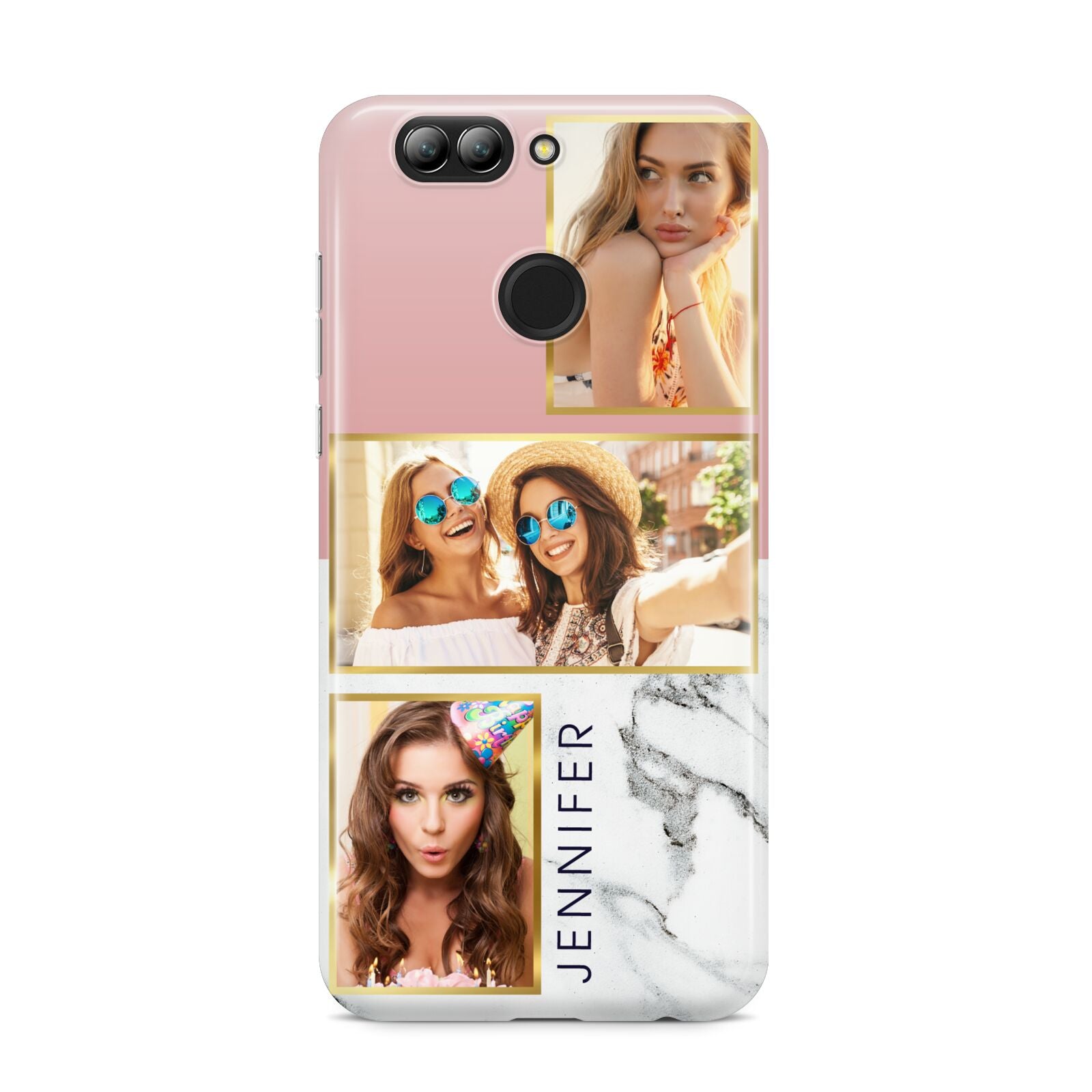 Pink Marble Photo Upload Name Huawei Nova 2s Phone Case