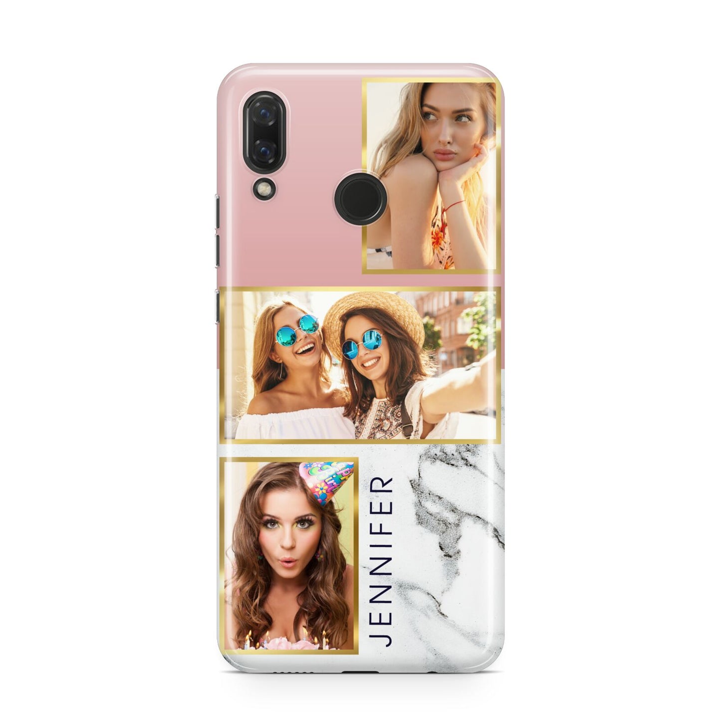 Pink Marble Photo Upload Name Huawei Nova 3 Phone Case