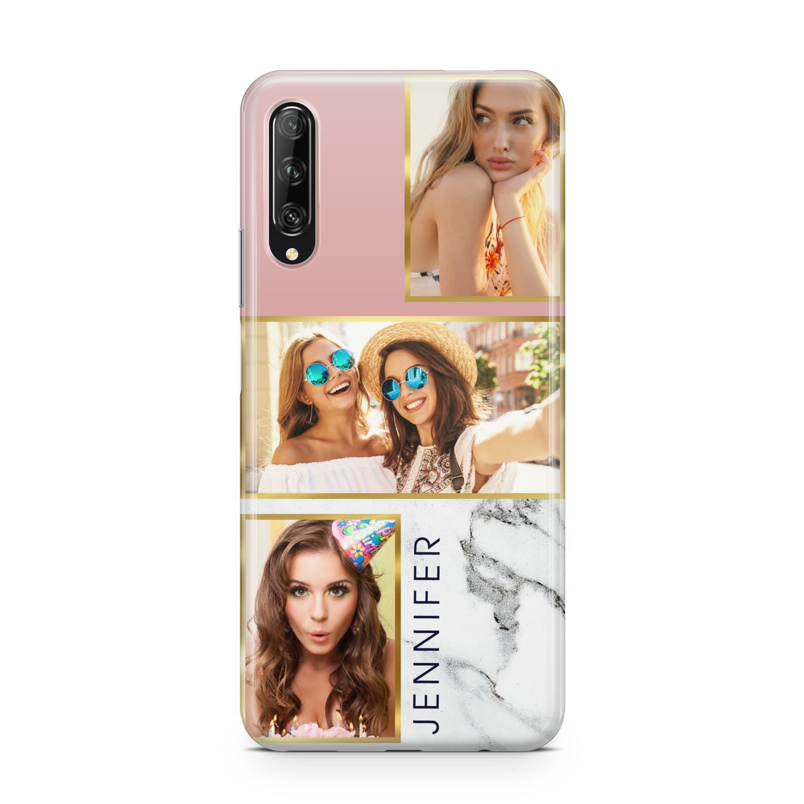 Pink Marble Photo Upload Name Huawei P Smart Pro 2019