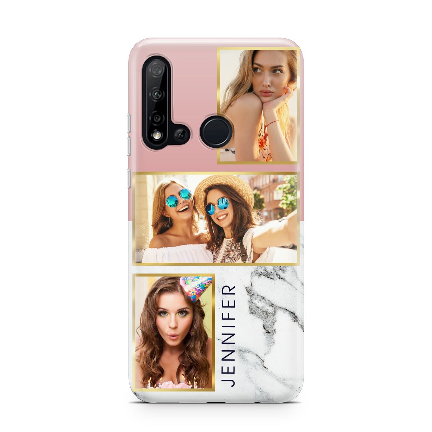 Pink Marble Photo Upload Name Huawei P20 Lite 5G Phone Case