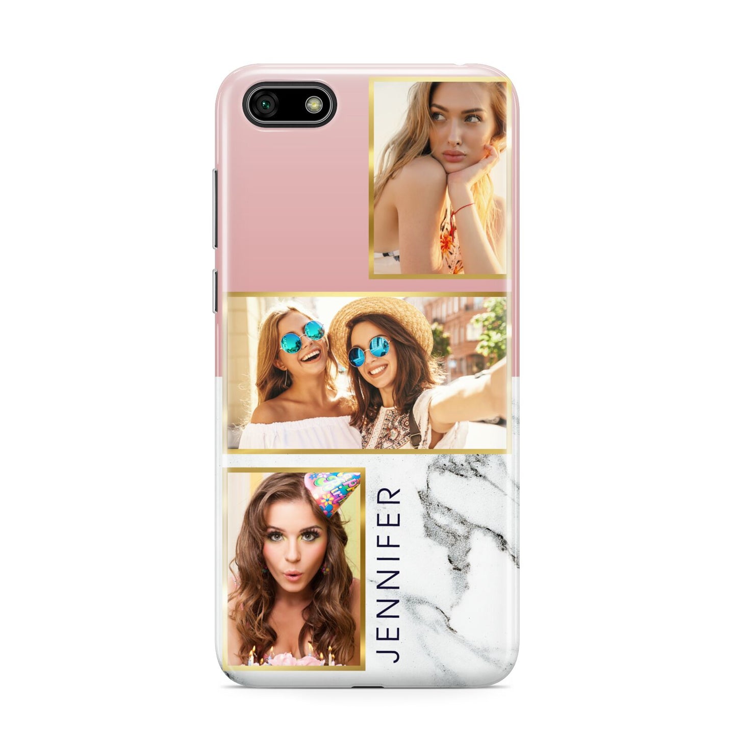 Pink Marble Photo Upload Name Huawei Y5 Prime 2018 Phone Case