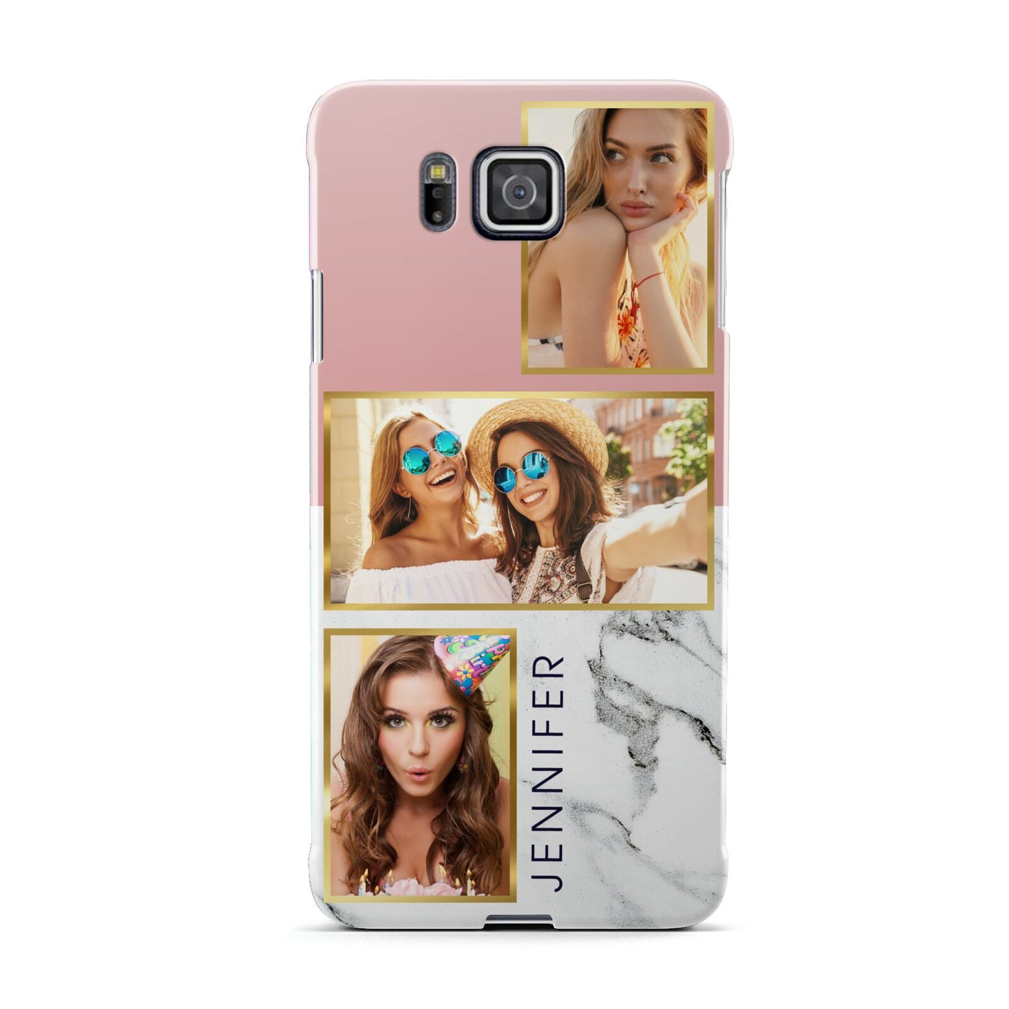 Pink Marble Photo Upload Name Samsung Galaxy Alpha Case