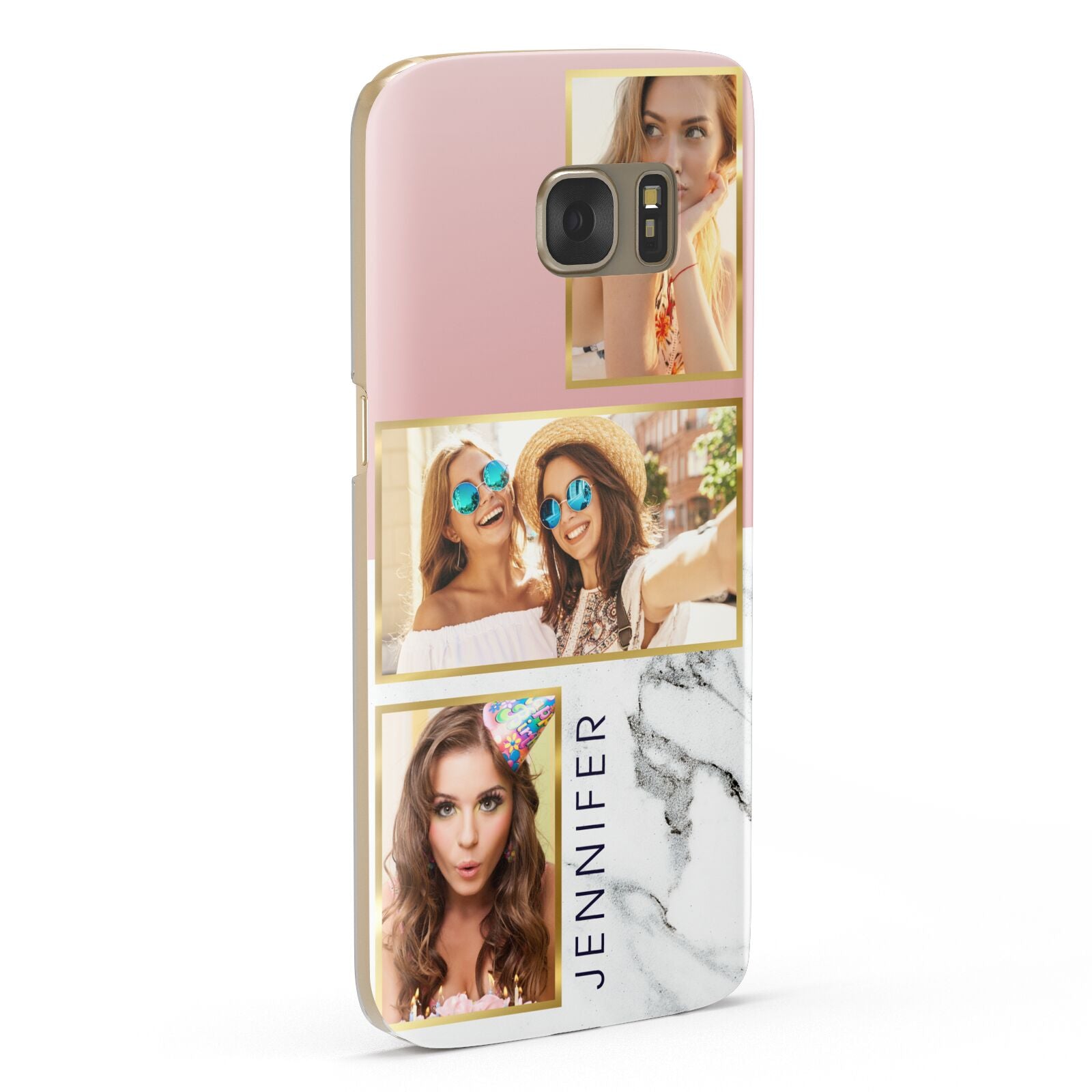 Pink Marble Photo Upload Name Samsung Galaxy Case Fourty Five Degrees