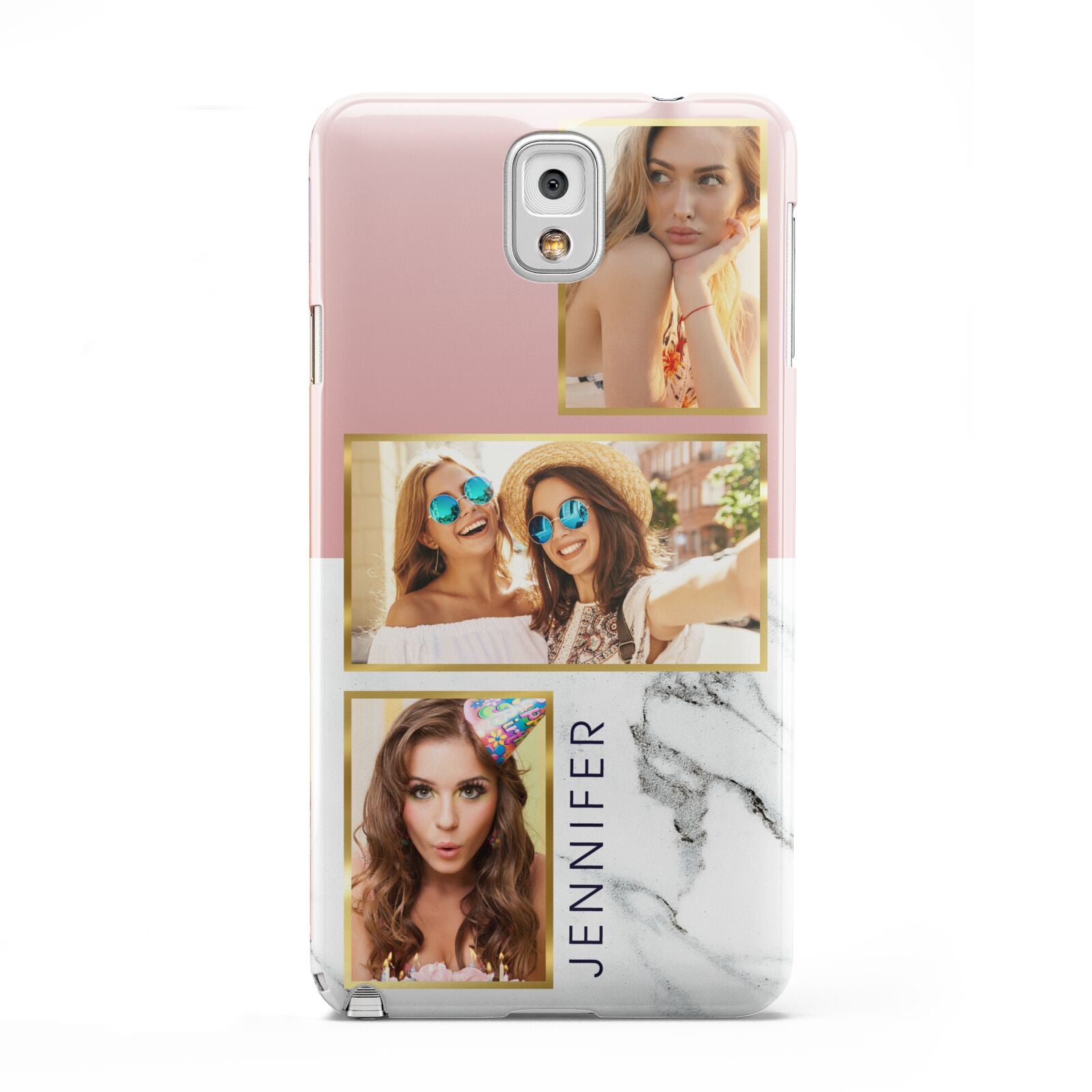 Pink Marble Photo Upload Name Samsung Galaxy Note 3 Case