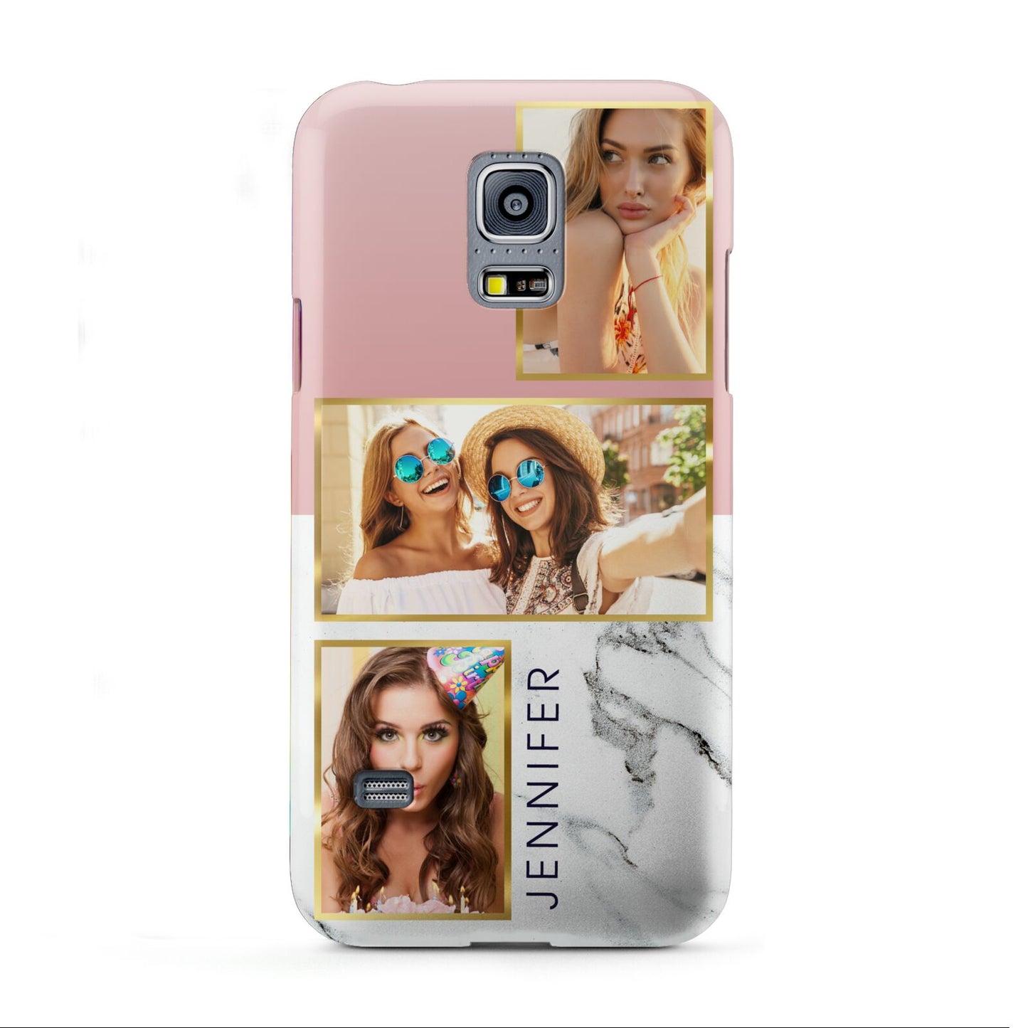 Pink Marble Photo Upload Name Samsung Galaxy S5 Mini Case