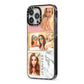 Pink Marble Photo Upload Name iPhone 13 Pro Max Black Impact Case Side Angle on Silver phone