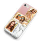 Pink Marble Photo Upload Name iPhone 8 Bumper Case on Silver iPhone Alternative Image