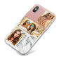 Pink Marble Photo Upload Name iPhone X Bumper Case on Silver iPhone