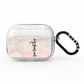 Pink Marble Vertical Black Personalised Name AirPods Pro Glitter Case