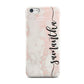 Pink Marble Vertical Black Personalised Name Apple iPhone 5c Case