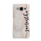 Pink Marble Vertical Black Personalised Name Samsung Galaxy A3 Case
