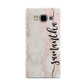 Pink Marble Vertical Black Personalised Name Samsung Galaxy A5 Case