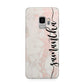 Pink Marble Vertical Black Personalised Name Samsung Galaxy S9 Case