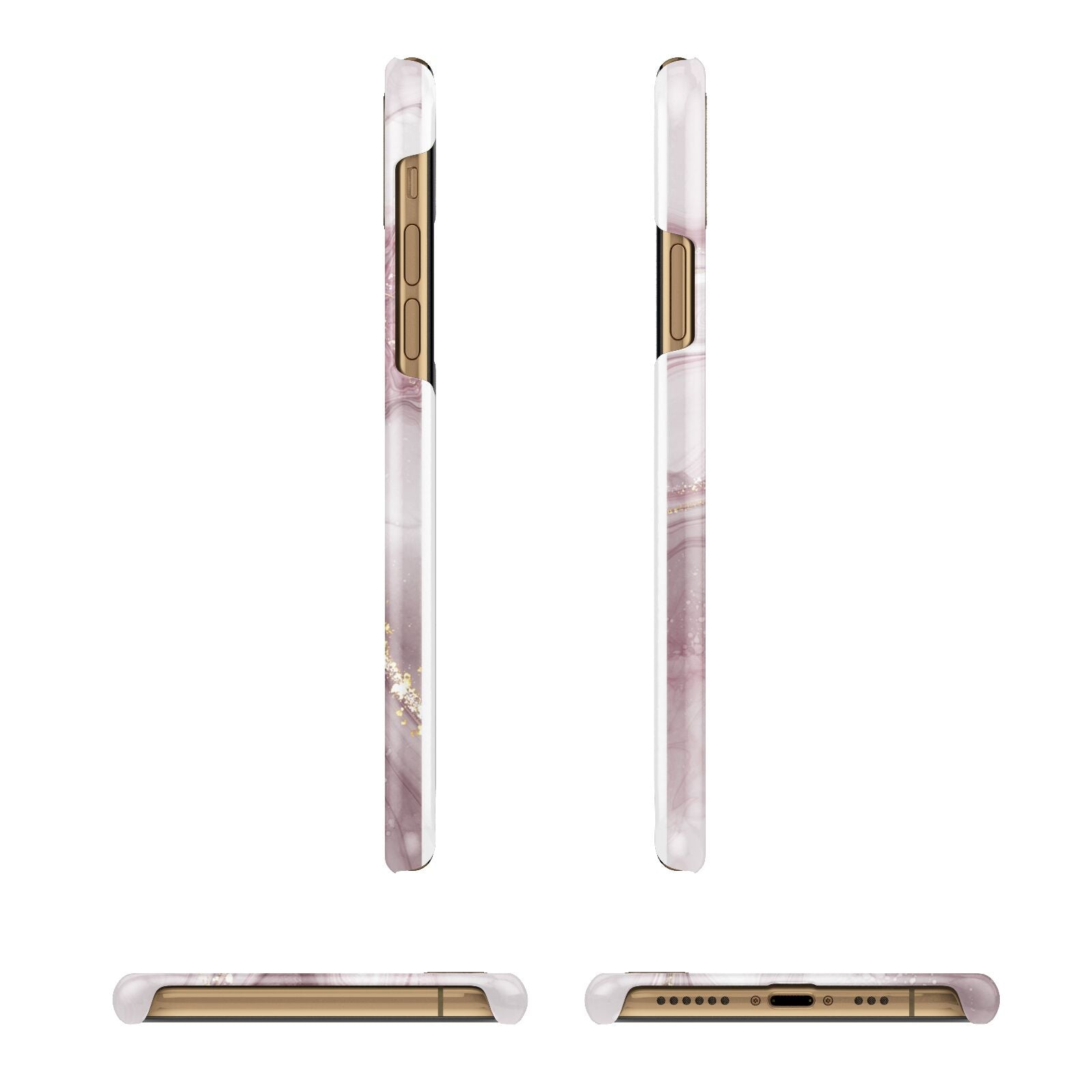 Pink Marble iPhone 11 3D Snap Case Angle Images