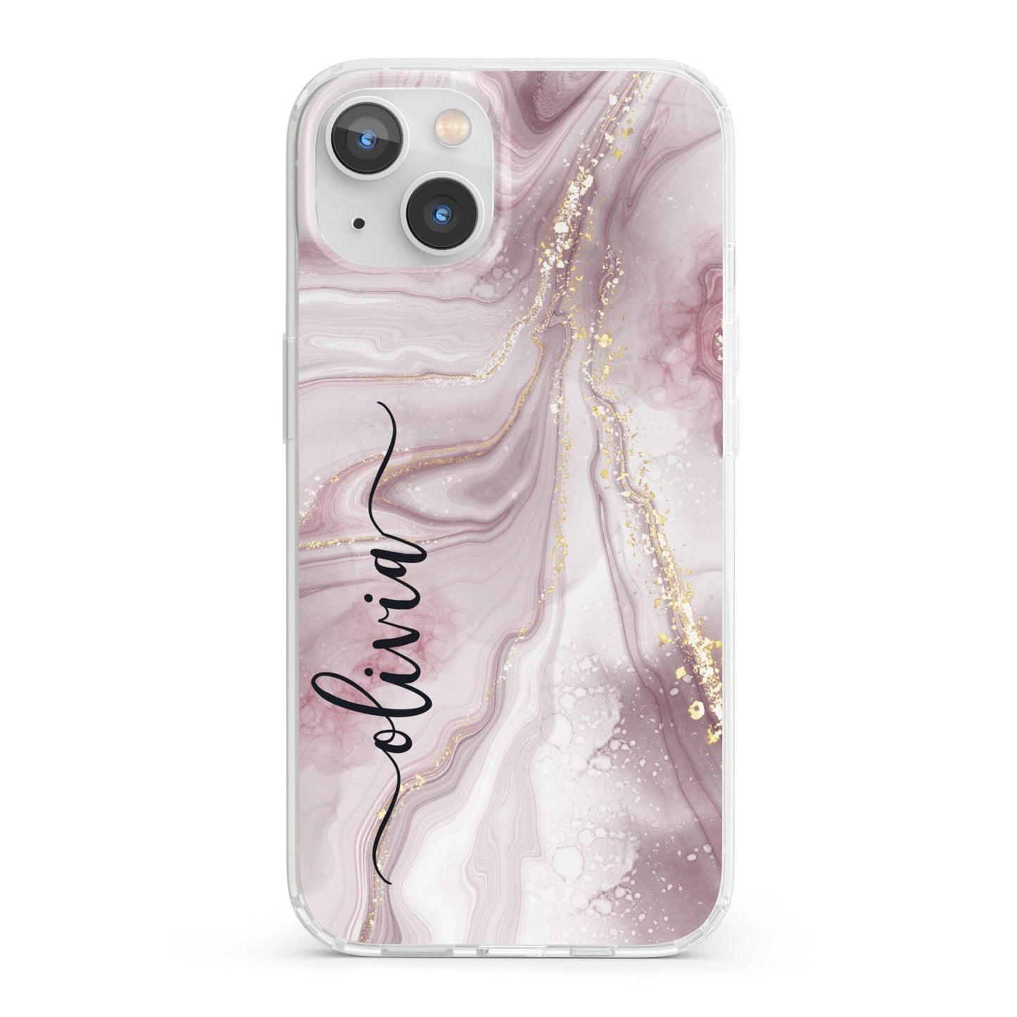 Pink Marble iPhone 13 Clear Bumper Case