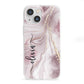Pink Marble iPhone 13 Mini Clear Bumper Case
