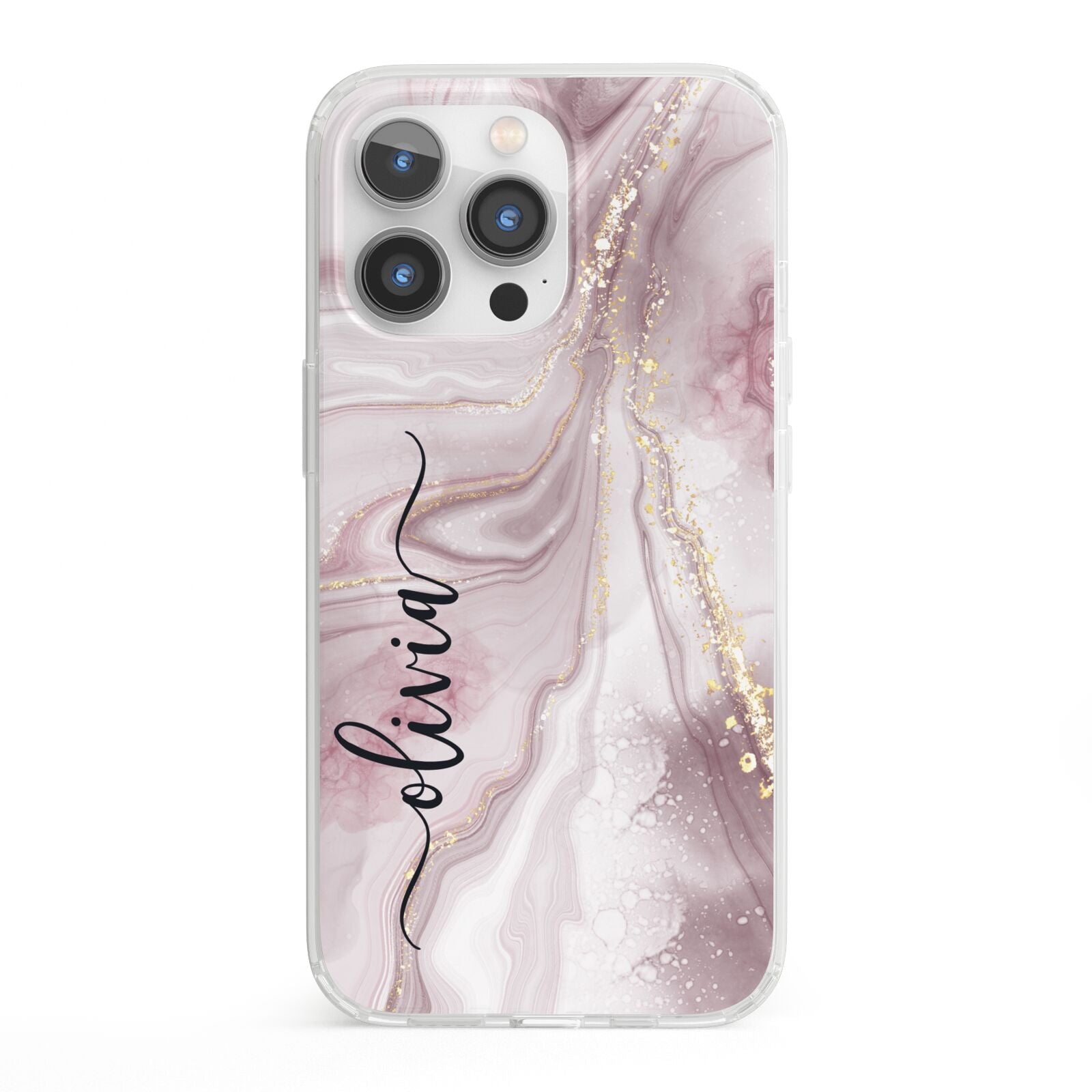 Pink Marble iPhone 13 Pro Clear Bumper Case
