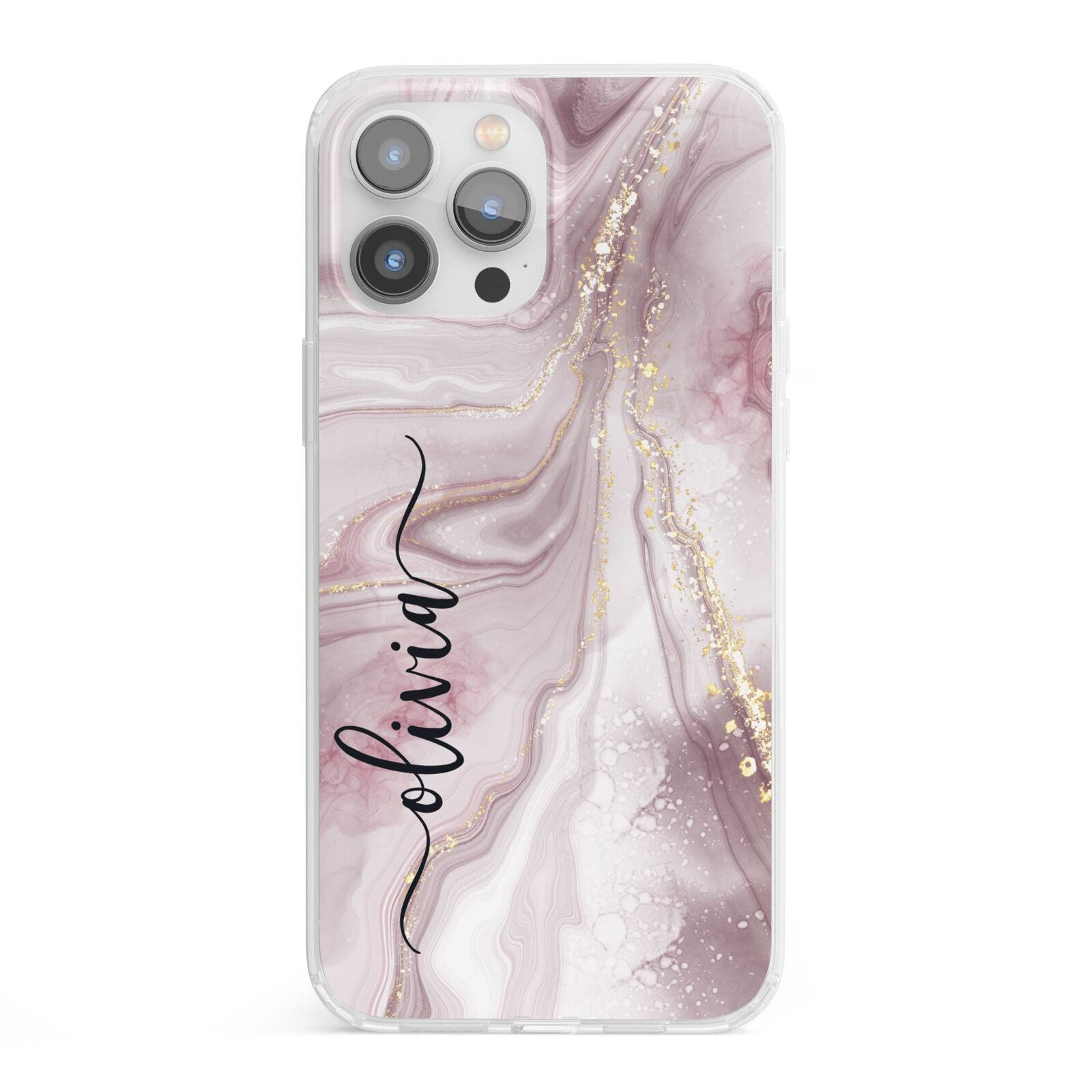 Pink Marble iPhone 13 Pro Max Clear Bumper Case