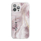 Pink Marble iPhone 13 Pro Max TPU Impact Case with White Edges